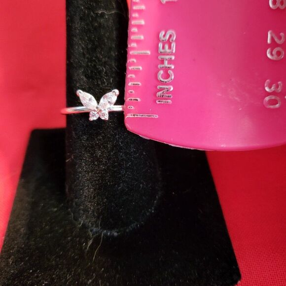 CZ Butterfly Sterling Silver Ring